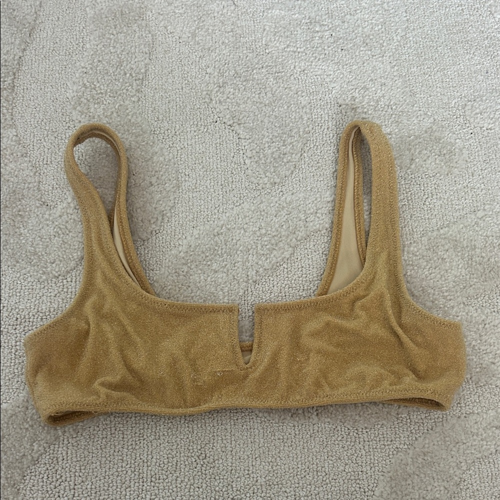 PacSun Gold Sparkly Bikini Top